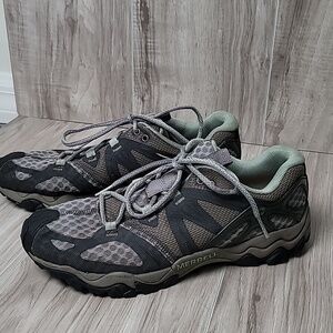 Merrell Grassbow Air Trail Hiking Shoes Granite/Mint Womens 10 Low Top Sneakers